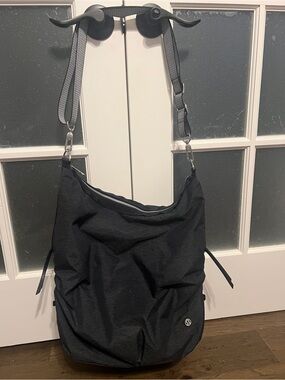 lululemon athletica Gray Nylon Crossbody Hobo Bag